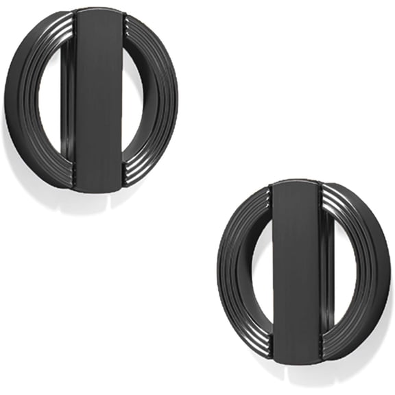 CATPAN 2 PCS Round Cabinet Pull Handles, 50 mm Matte Black Ring Drawer Knobs with 14 mm Hole Spacing, Low Profile Furniture Handles for Cabinets, Dresser,Drawers, Wardrobes and Cupboards