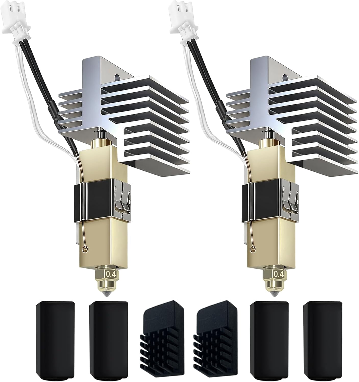2x Keramik-Hotend Für Elegoo Centauri Carbon – 0,4mm + 0,2/0,4/0,6mm Düsen, Inkl. Silikonhülsen & Bürsten