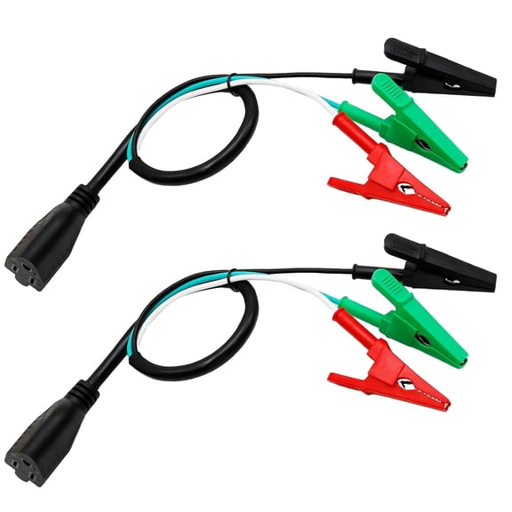 CATPAN 2-Pack HVAC Adaptor Cord, Three-Core American Crocodile Clip Power Cord, 120V AC Circuit, 14AWG Adapter Cord, Replacement for 69411, 69522, RT310,Rt250, Et300, and Et310 Digital Equipment