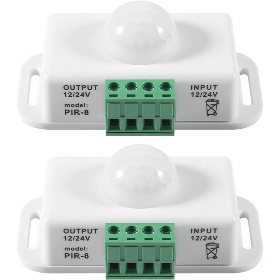 CATPAN 2 Packs PIR Sensor,LED Motion Sensor Switch, Infrared Sensor Controller for Timer Function Automatic Sign Control PIR Controller,Motion Detector,LED Light Strips(White)