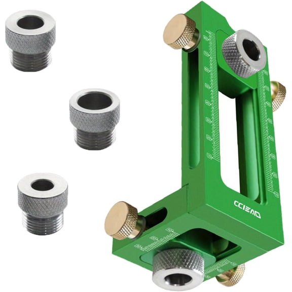 CATPAN 2-in-1 Doweling Jig for Bed Cabinet Screws Punch, 6/8/10/12/15mm Pocket Hole Adjustable Drill Guide Puncher Locator with Drill Bit Setwith high hardness, rustproof, solid, durable