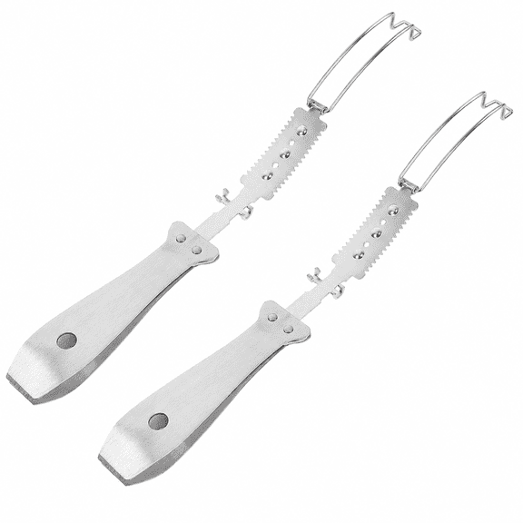 CATPAN 2PCS 2-in-1 Stainless Steel Pig Hair Scraper, Serrated Kitchen Scraper with Hook Head and Wide Handle, 18.3 cm Meat Cleaning Tool for Pork Skin and Home Kitchen Prep