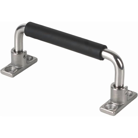 CATPAN 304 Stainless Steel Folding Handle 90 Degree Folding Solid Pull with Rubber, Electric Cabinet Pull Industrial Cabinet Handle, Toolbox Handle (Four Hole, Hole Center 4.72 in)