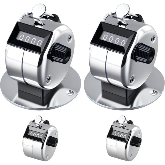 CATPAN 4PCS Number Hand Click Counter Handheld, Metal Fish People Counter Clicker Contador for Boat