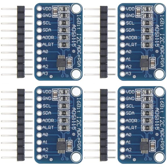 CATPAN 4Pcs ADS1115 16 Bit 16 Byte 4 Channel I2C IIC Analog-to-Digital ADC PGA ConverterSuitable for Arduino Raspberry Pi DIY and Other Experiments