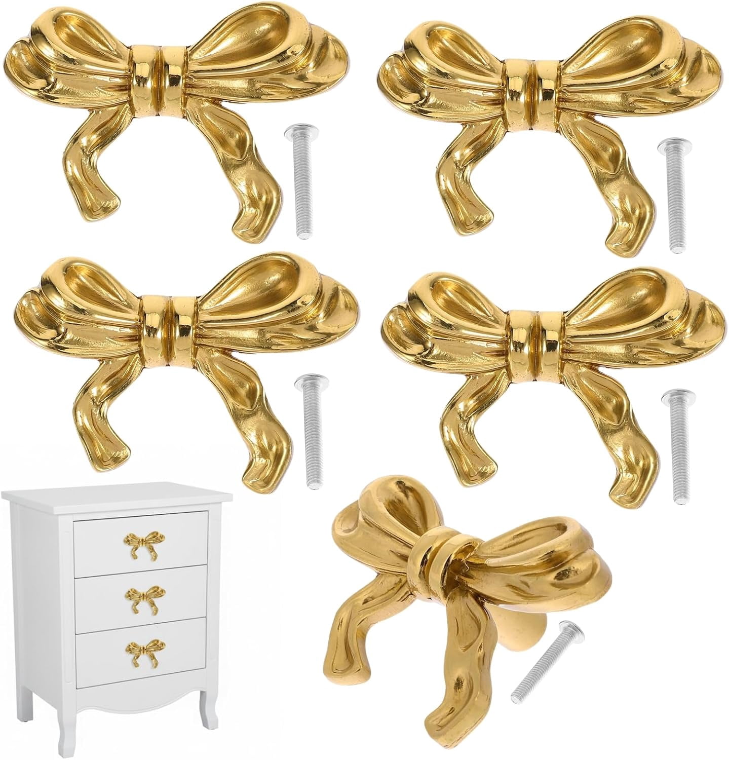 green emerald velvet dress Bow Tie Gold Metal Knob. Stylish, Elegant Hardware for Home Decor, Cab –  Make It Fabulous Store main image 0