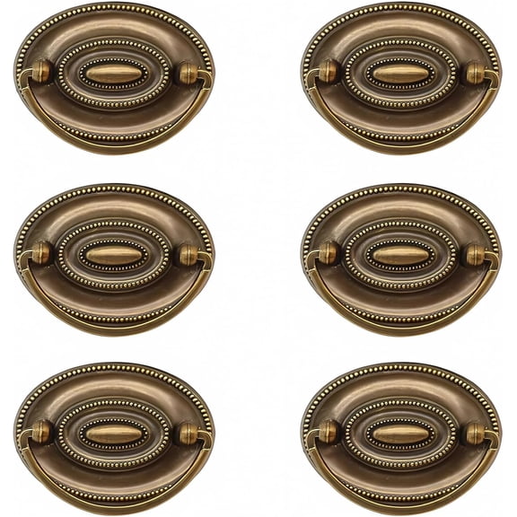 CATPAN 6 Pieces Antique Brass Drawer Pulls - Dresser and Cabinet Knobs, Kitchen Hardware for Cabinets, Handles for Dresser Drawers, Decorative Door Pulls (Antique Brass)