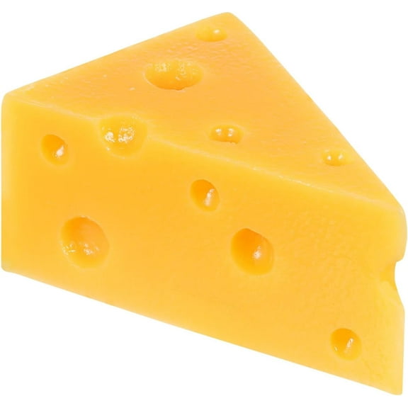 CATPAN Artificial Cheese, Faux Triangular Cheese Ornament, Resin Cheese Replica, Fake Food Model for Kitchen Bakery Display, Halloween Treat Prop (4.5x7x3cm)
