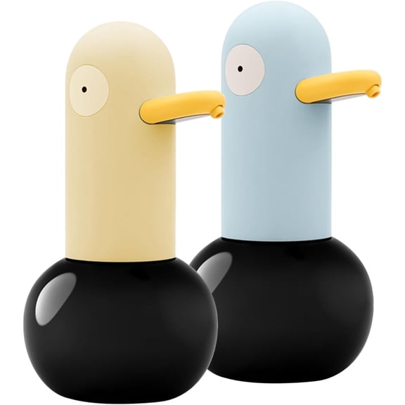 CATPAN Automatic Foaming Soap Dispenser, Duck Head Soap Dispenser 2-Speed Adjustable Touchless Cute Foaming Hand Soap Dispenser for Bathroom Kitchen, USB Rechargeable, 13.5oz (Black + Yellow)