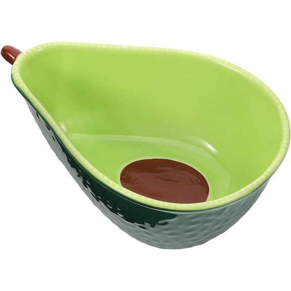 CATPAN Avocado Shaped Ceramic Bowl, for Salad Fruits Desserts and Appetizers 7.48X5.11X2.67 Inches Lightweight Serving Dish for Parties Family Gatherings and Restaurants