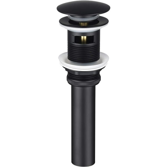 CATPAN Bathroom Sink Drain Stopper, Push Pop Up Drain with Overflow, Brushed Gold