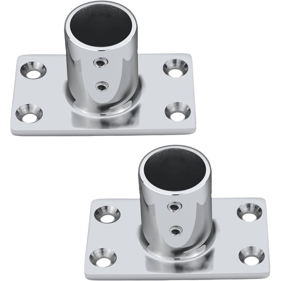 CATPAN Boat Hand Rail Bases 316 Stainless Steel 90° Rectangular – Marine-Grade Fittings for 7/8" Tubes – Heavy Duty, with Installation Hardware Pack of 2