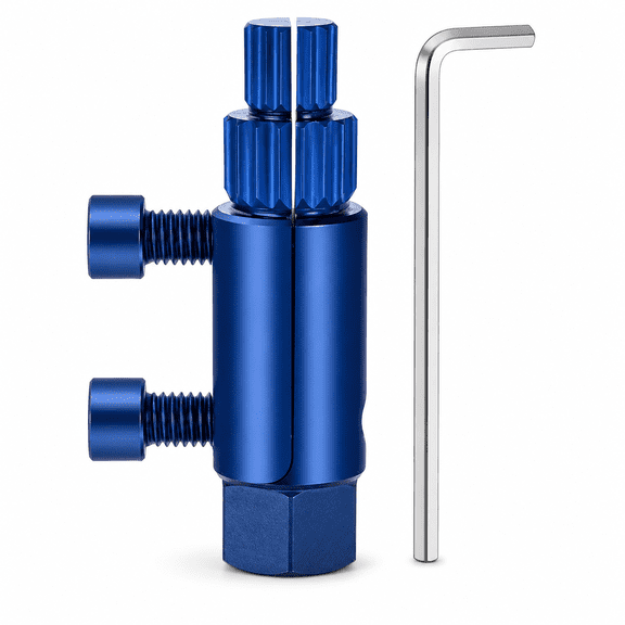 CATPAN Broken Pipe Extractor Tool, Adjustable Pipe Nipple Extractor with Hex Key, Internal Thread Remover for Damaged Faucet Valve Stems, Plumbing Repair, 74 mm, Blue