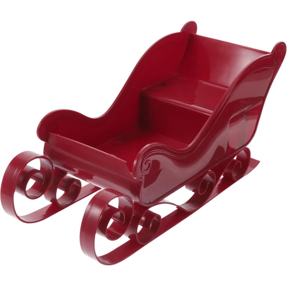 CATPAN Christmas Sleigh Candy Bowl, Small Plastic Sleigh Ornament for Desktop, Fireplace Decoration, Holiday Tabletop Sled Figurine, Christmas Party Supplies - 12x28x10cm