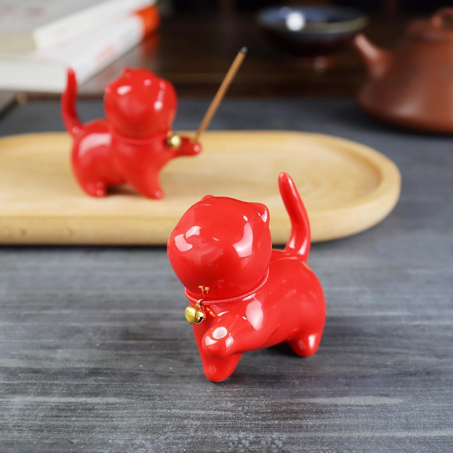 CATPAN Cute Ceramic Cat Incense Stick Holder