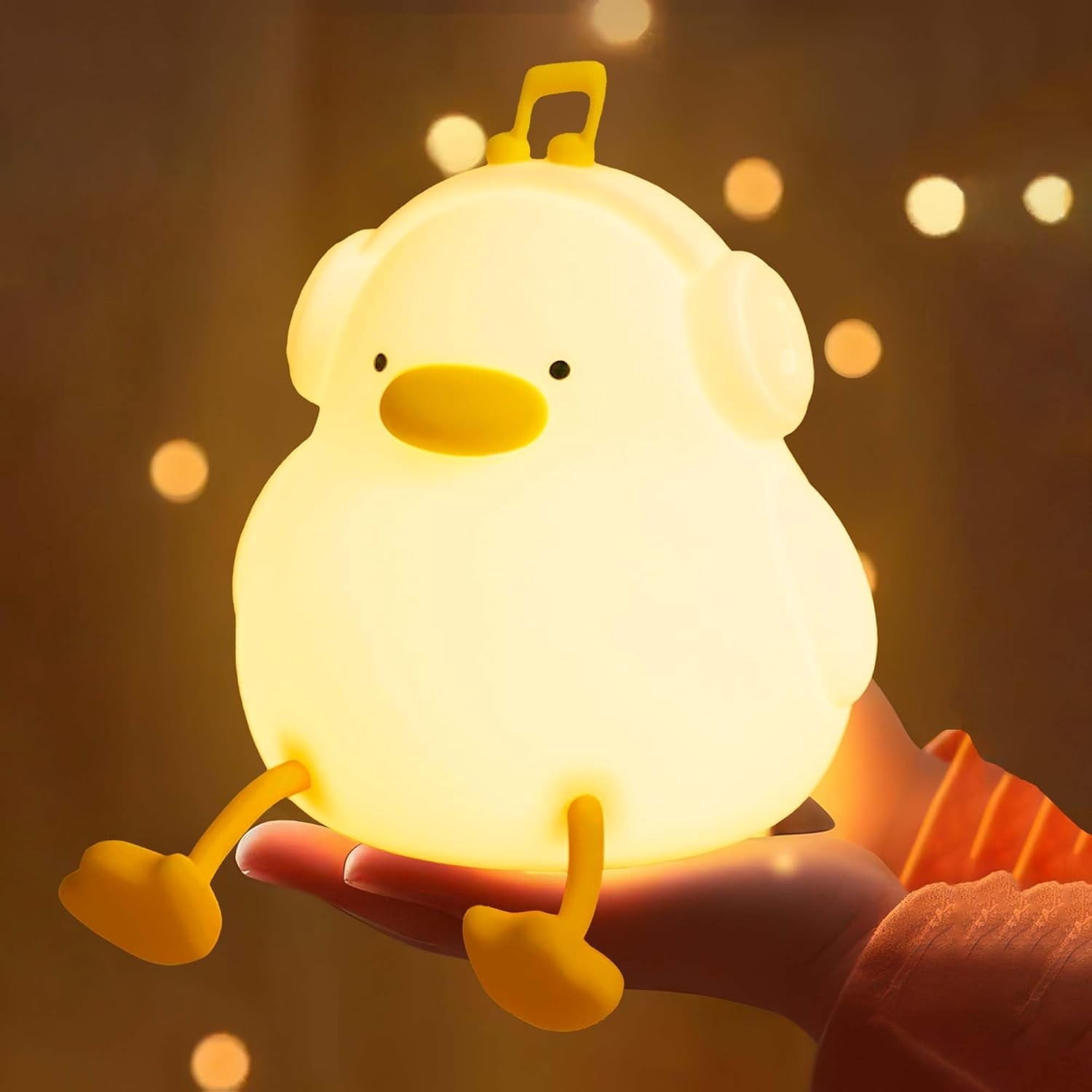 CATPAN Duck Night Light, Squishy Silicone Nightlight for Baby Nursery with 30 Minutes Timer, Cute Duck Lamp Rechargeable Bedside Lamp with Touch Control for Kids Boys Girls Bedrooms, Living Room