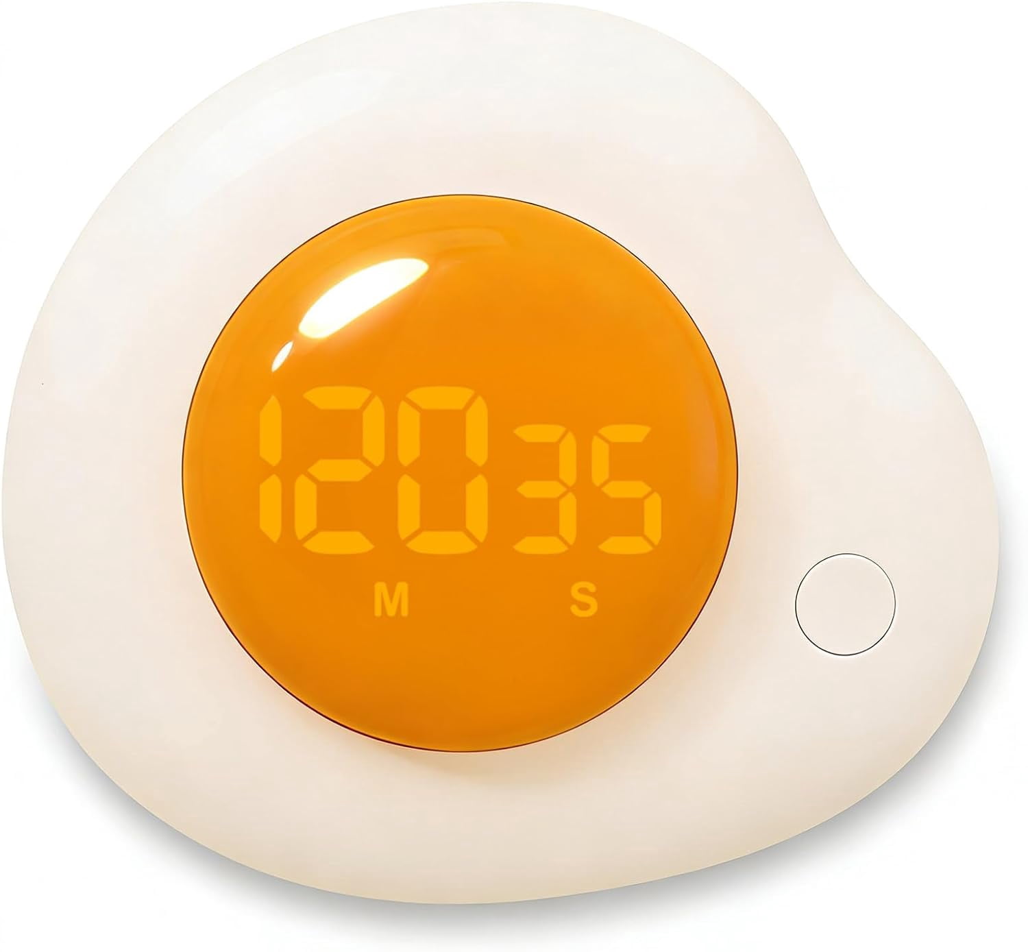 CATPAN Egg Timer - Magnetic Kitchen Timer with Large LED Display & Preset Buttons (8 Min Soft Boiled), Easy Manual Rotating Dial for Medium/Hard Boiled, So Simple for Seniors Kids, Fun Cooking Gadget