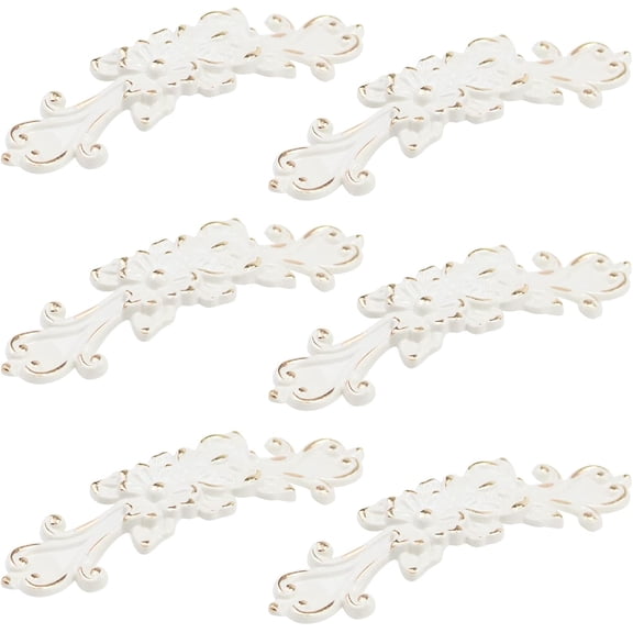 CATPAN European Rose Cabinet Pull Handles, Decorative Pastoral European Style Handle Pull Vintage Flower Drawer Pull Vanity Nightstand Cupboard Knob Wardrobe Pull Handles, Zinc Alloy, 3.78"(6PCS)