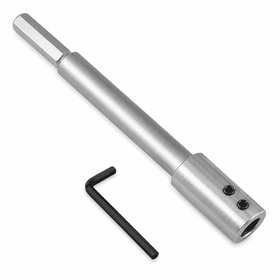 CATPAN Forstner Bit Extension Holder, 6.69 in Drill Bit Extender with 3/8 in Hex Shank, Dual Set Screw Locking, 10.5 mm Inner Diameter for Woodworking, Cabinet Making and Deep Hole Drilling