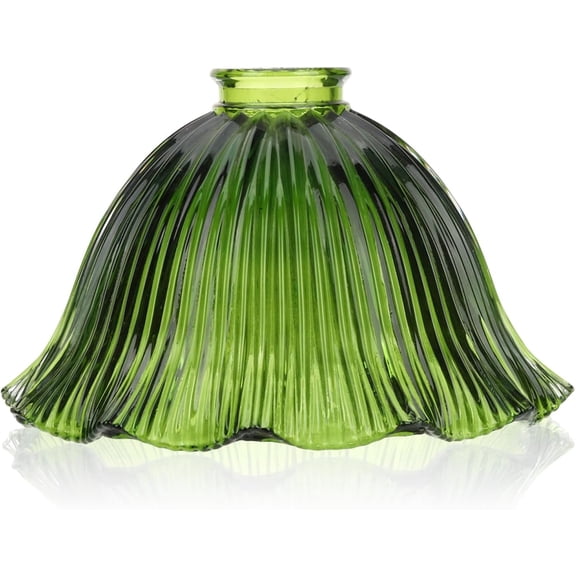 CATPAN Glass Shade Lamp, Green Floor Lampshade Replacement Vintage Bell Lampshade Light Accessories for Table Lamps Chandelier Fixture