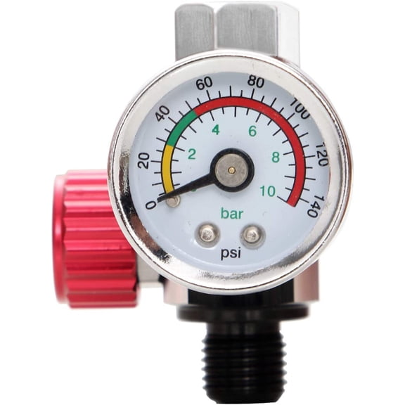 CATPAN High Flow Air Pressure Regulator with Gauge for Spray Gun, 0-140 PSI Air Flow Control Adjusting Valve for Air Tools