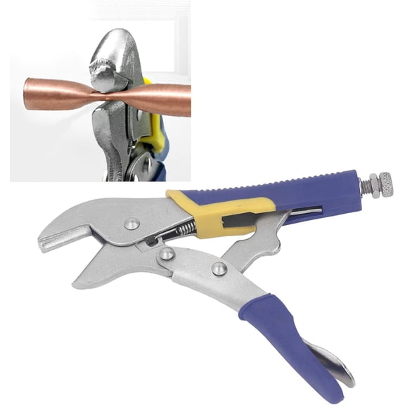 CATPAN Hose Pinch Off Pliers, C45 Steel Heavy Duty Sheet Metal Clamp Tool, Equipped with 7mm Straight Jaw Locking Pliers, Large Clamping Force for Sealing Copper Pipes