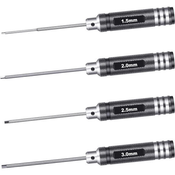 CATPAN Lightweight Titanium Nitride Coating Hex Driver Wrench 4 Piece Set, Hex Screw driver Tools Kit Set for RC Helicopter Light weight and comfortable grip(1.5mm/2mm/2.5mm/3.0mm)