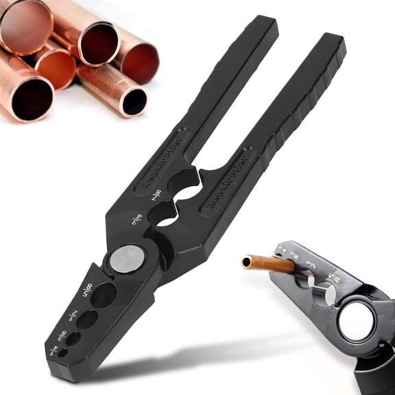 CATPAN Manual Copper Tube Rounder, Multifunctional Flat Tube Copper Pipe Rounding Repair Pliers 6 Holes Design 1/4 3/8 1/2 5/8 3/4 7/8 InchSuitable for various pipe materials