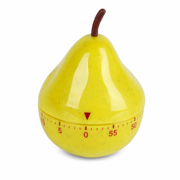 CATPAN Pear Kitchen Timer, 60 Minute Mechanical Countdown Timer with the bell, Battery Free Rotary Timer, 3.1 x 2.7 Inch,Fruit Timer for Cooking, Baking, Study, Games and Chores
