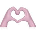 thumbnail image 1 of CATPAN Pink Room Decor Accessories, Heart Shaped Hand Statues and Sculptures, Pink Shelf Decorative Figurines for Home Living Room Office Entrance Table top Boho Wedding Decor., 1 of 14