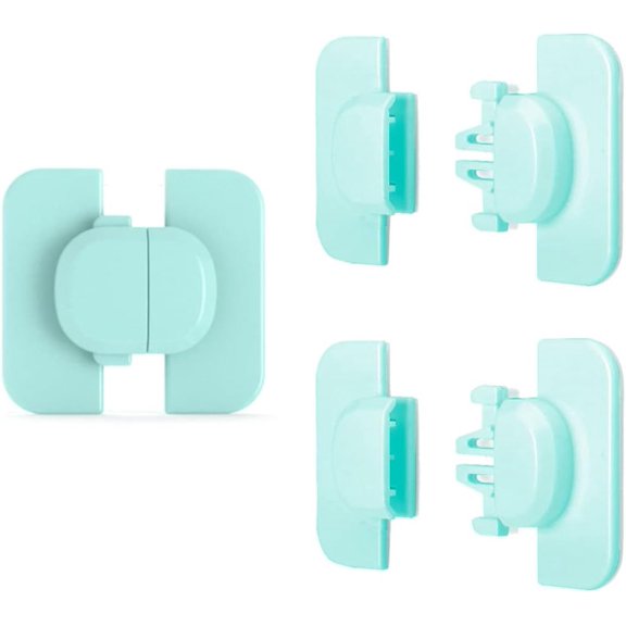 CATPAN Refrigerator Fridge Freezer Door Lock, Latch Catch Fridge Locks Safety Lock, Easy to Install and no Tools Need or Drill,Applicable to most refrigerators in the market,Blue （3Pcs/Set)