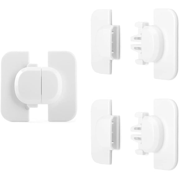 CATPAN Refrigerator Fridge Freezer Door Lock, Latch Catch Fridge Locks Safety Lock, Easy to Install and no Tools Need or Drill,Applicable to most refrigerators in the market,White (3Pcs/Set)