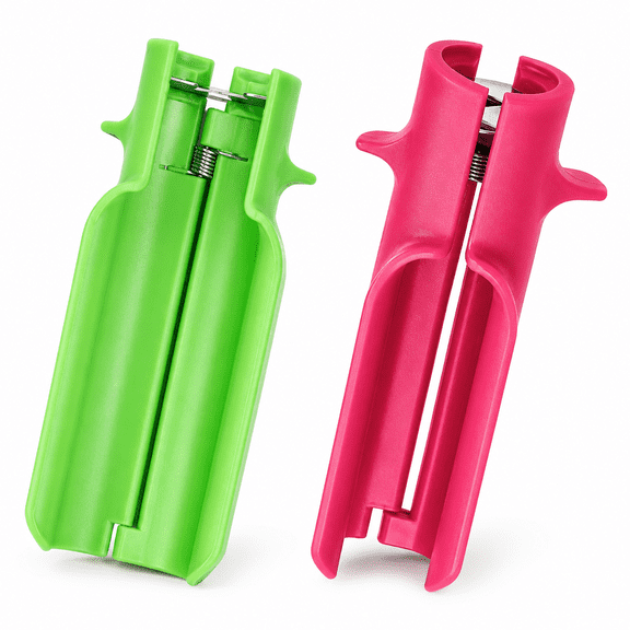 CATPAN Rose Thorn Stripper Tool 2 Pack, 6 Inch Spring-Loaded Flower Stem Cleaner with 1.2 Inch Opening, Green and Rose Red Floral Tool for Bouquets, Florists and Home Gardening