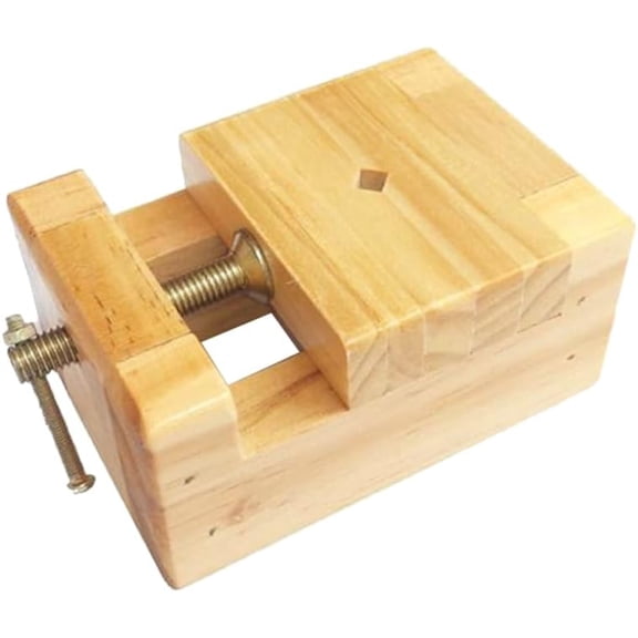CATPAN Seal Engraving Bed Pine Wood Clamp,4.92X2.95X1.97 Inch Wooden Vise for Stone Seal Carving and Woodworking Clamping Tools for Craftsmen, for both professional carvers and hobbyists