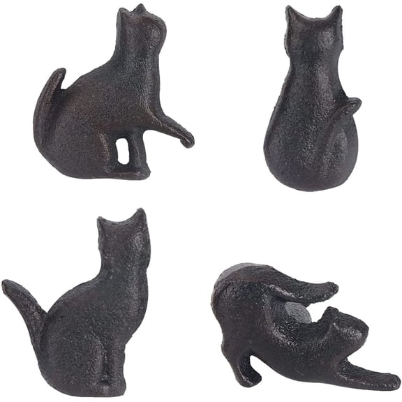 CATPAN Set of 4 Cat Shape Iron Drawer Pulls Knobs for Cabinet Wardrobe Cupboard