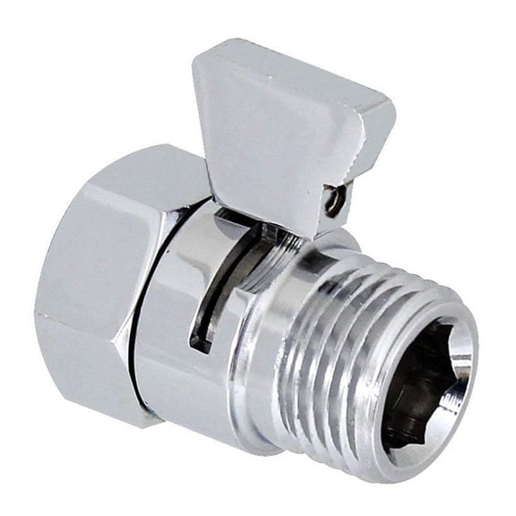 CATPAN Shower Head Flow Control Valve, Solid Brass Water Flow Regulator with Adjustable Lever, Reliable sealed design, water conservation,Features standard G 1/2" male and female threads(Chrome)