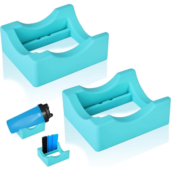 CATPAN Silicone Cup Cradle Tumbler Holder: 2 Pack Small Tumbler Organizer Tumbler Stand with 2 Angle Supports Tumbler Decals Kit Tumbler Turner, for Cups Bottles Mugs