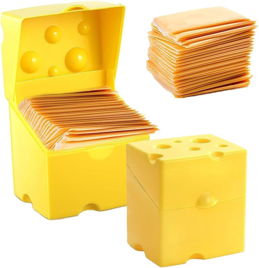 CATPAN Sliced Cheese Container for Fridge,Plastic Slice Cheese ...