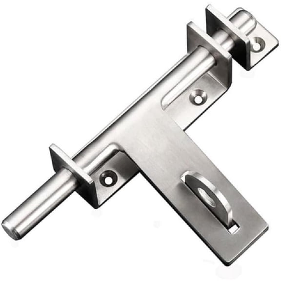 CATPAN Sliding Bolt Gate Latch, Safety Lock Bolt Hasp, Heavy Duty 304 Stainless Steel Barrel Door Latches, with Padlock Hole, Brushed Finish
