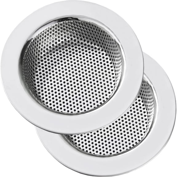 CATPAN Stainless Steel Kitchen Sink Strainer , 4.5" Large Wide Rim Drain Stopper, fits Most Sinks & Disposals, Micro-Perforated for Anti-Clogging(2 Packs)