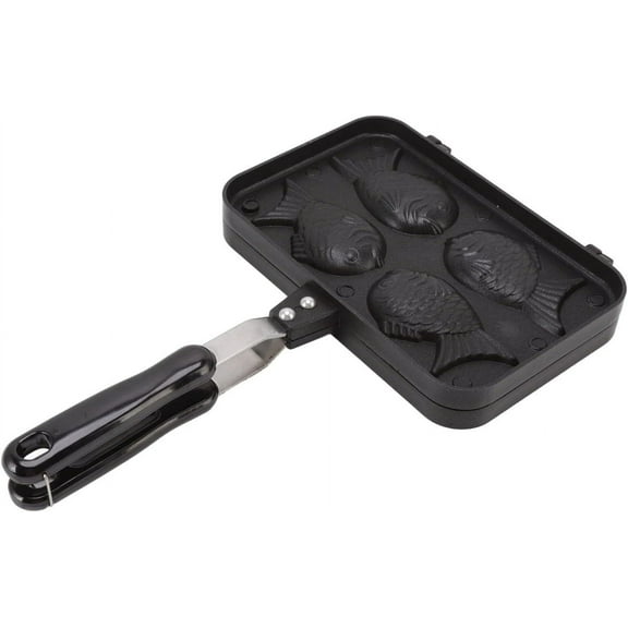 CATPAN Taiyaki Fish shaped Cake Cast Iron Waffle Maker Double Baking Pan Bread Maker Double Pan Home Cooking Fish shaped Hot Cake Maker Non Stick Coated Cooking Plates