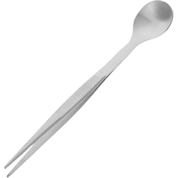 CATPAN Tasting Spoon - Stainless Steel Spoon Tweezer 2 in 1 Chef Serving Tongs for Plating Buffet Banquet Barbecue Cooking Grilling Culinary Salad Dressing