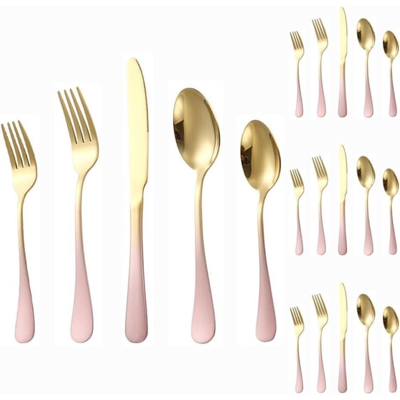 Silverware Color CATPAN Thickened Gradient Color Handle Kitchen Stainless Steel ...
