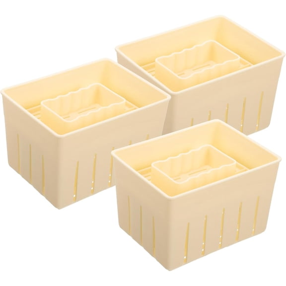 CATPAN Tofu Press Mould (3PCS), DIY Homemade Tofu Maker Pressing Mold Kit, Rectangular Home Self-Made Tofu Tool Box