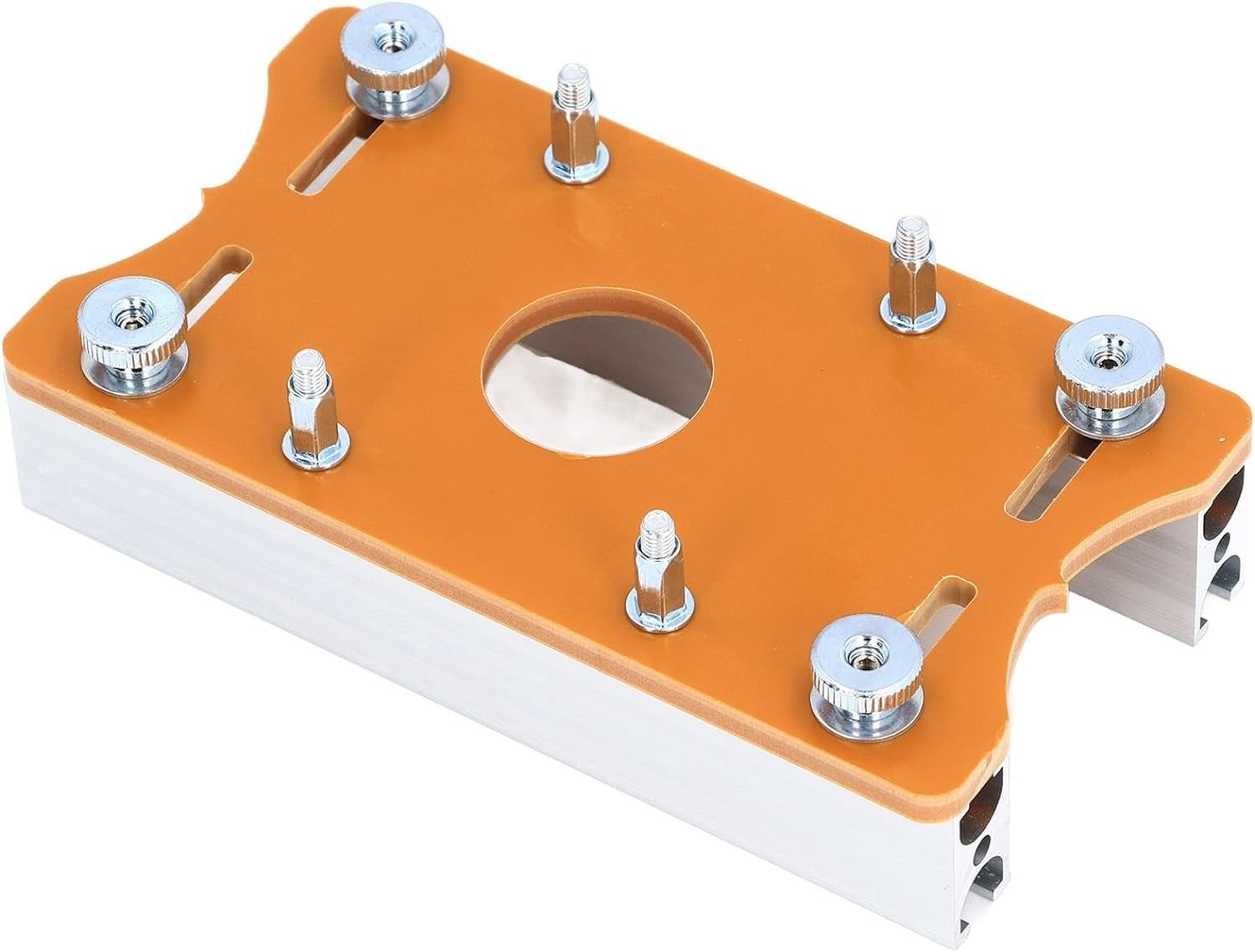CATPAN Trimming Machine Bracket, 2 in 1 Invisible Fastener Slotting Bracket for Woodworking, Aluminum Alloy Wood Router Slotting Locator, Woodworking Router Base for 65mm Router