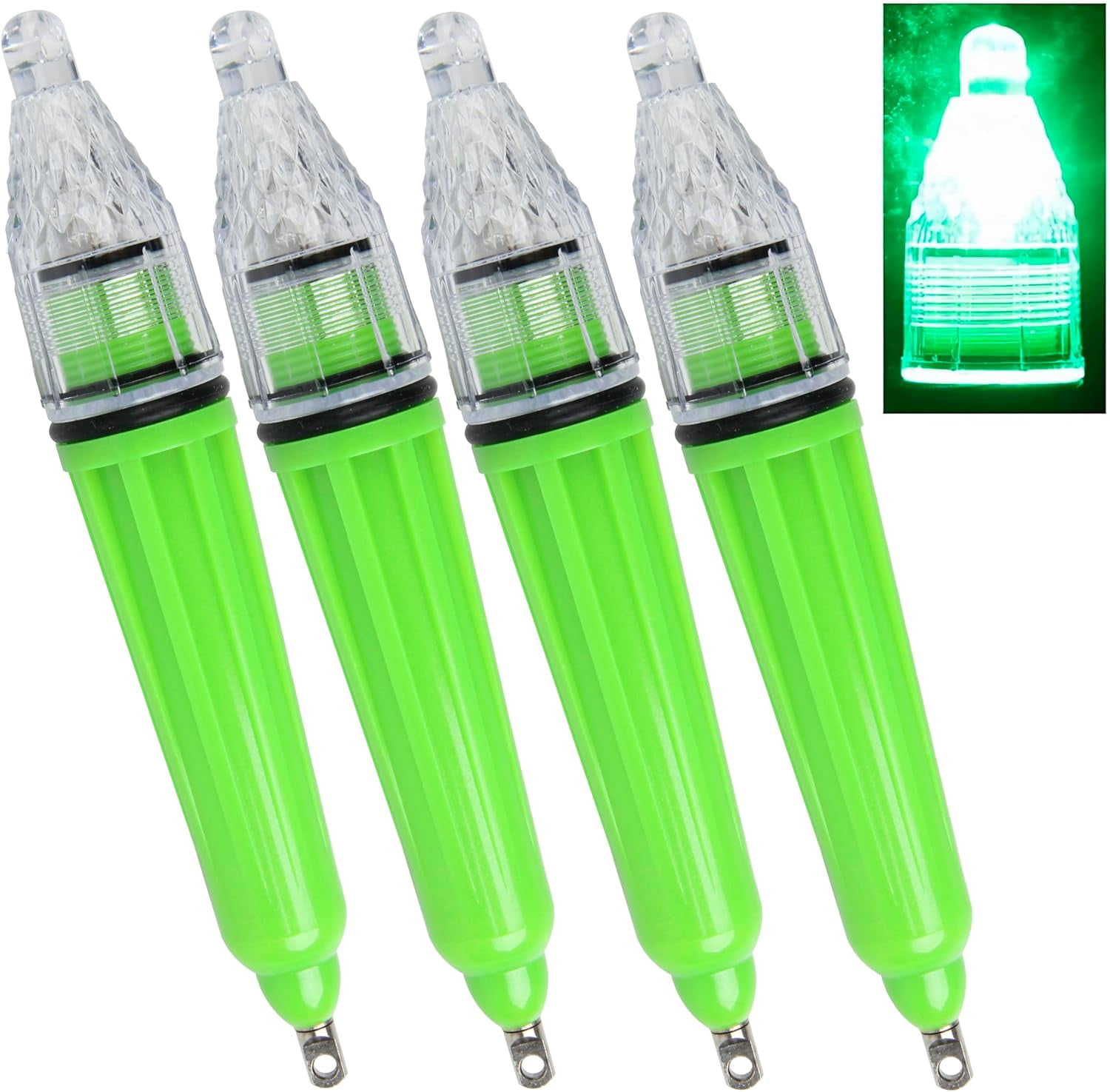 CATPAN 4 Packs Green LED Fishing Lights, 6.7 Inch Waterproof Underwater ...