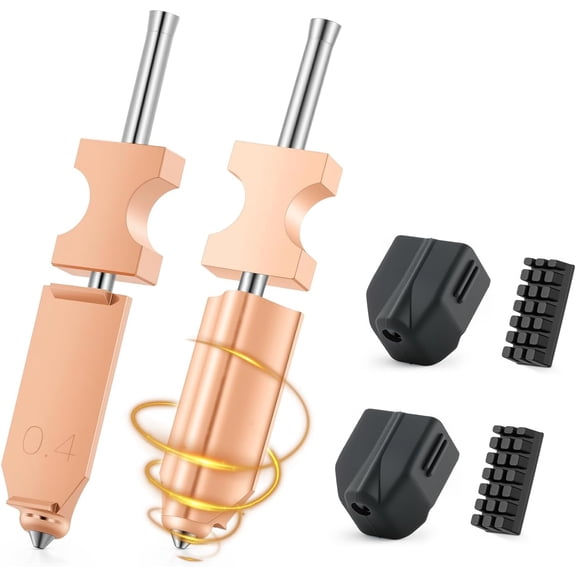 CATPAN Upgraded 2 Pack 0.4mm Hotend Nozzles for Flashforge AD5X 3D Printer Quick Detachable Hotend Nozzles for AD5X Speed Print Head Replacement with 2 Pack Silicone Socks and 2 Pack Nozzle Brushes