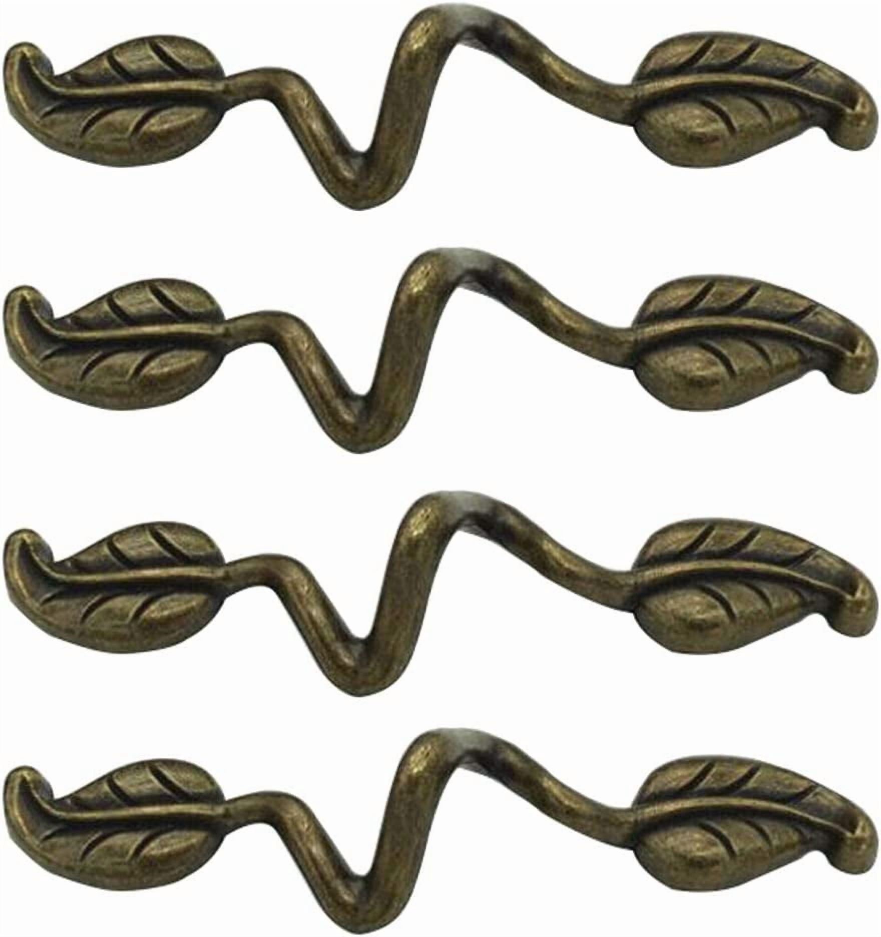CATPAN Vintage Style Leafy Drawer Pull Dresser Handles Leaf Dresser Pulls Cabinet Knob Hardware for Kitchen Bedroom Bathroom 4 Pieces (Hole spacing 76mm)