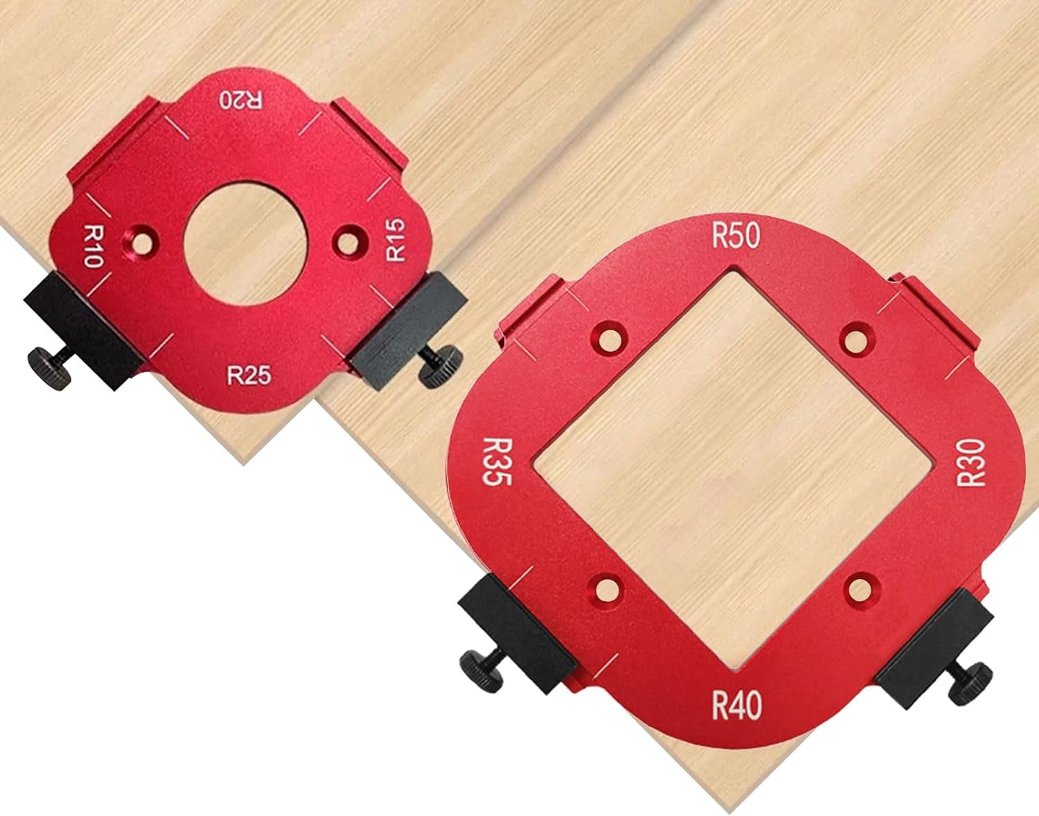 CATPAN Woodworking Round Corner Radius Templates, Router Table Corner Radius Jig Wooden Board Arc Cutting Auxiliary Tool DIY Template R10/R15/R20/R25/R30/R35/R40/R50