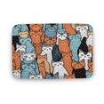 Soft Cat Rug CATS Doodle Bath Rug, Soft Absorbent Bathroom Mat, Coral Fleece Floor ...